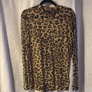 Torrid 2x mesh Leopard Print Long Sleeve Top